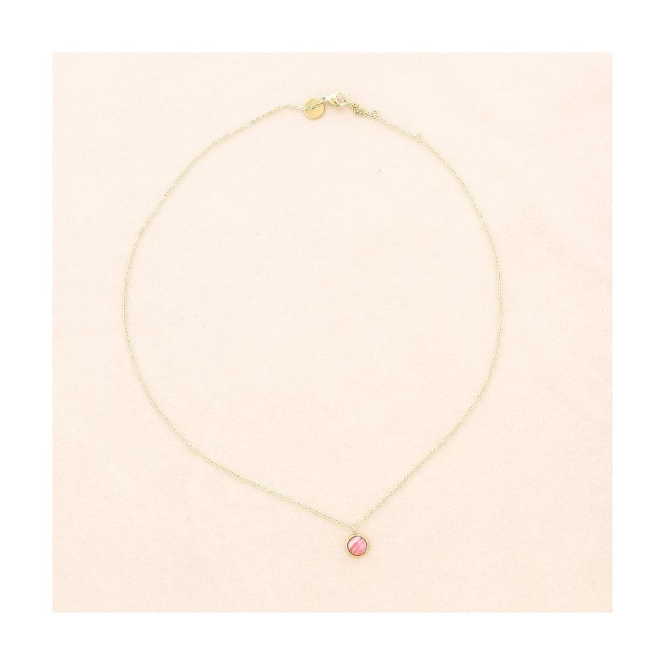 STEEL NECKLACE WITH STONE PENDANT
