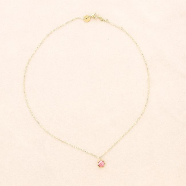 STEEL NECKLACE WITH STONE PENDANT