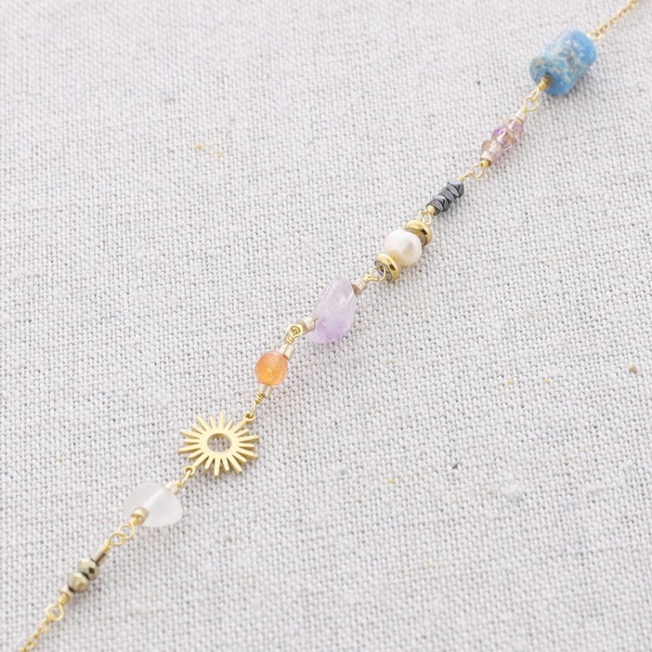 SOLES STONES STEEL SHORT NECKLACE