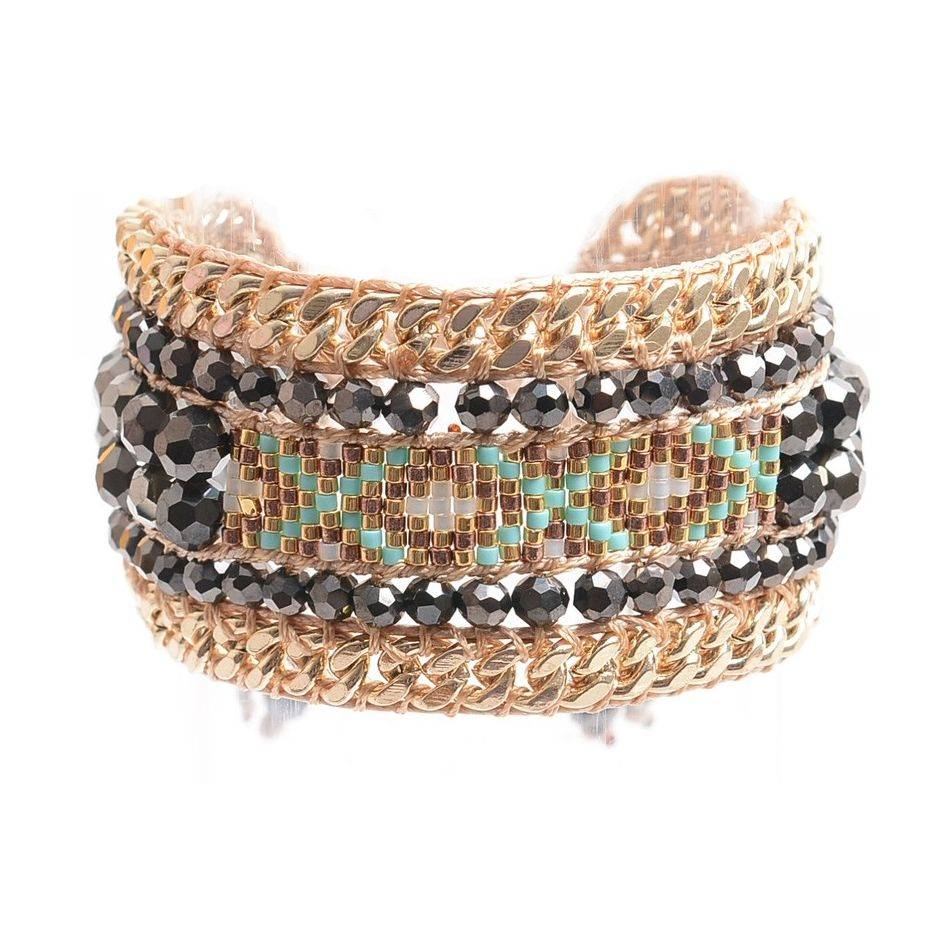 PULSERA MACRAMÉ CUENTAS MIYUKI
