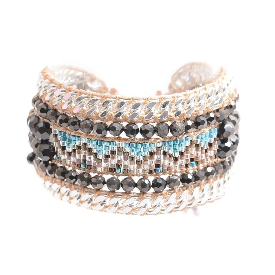 PULSERA MACRAMÉ CUENTAS MIYUKI