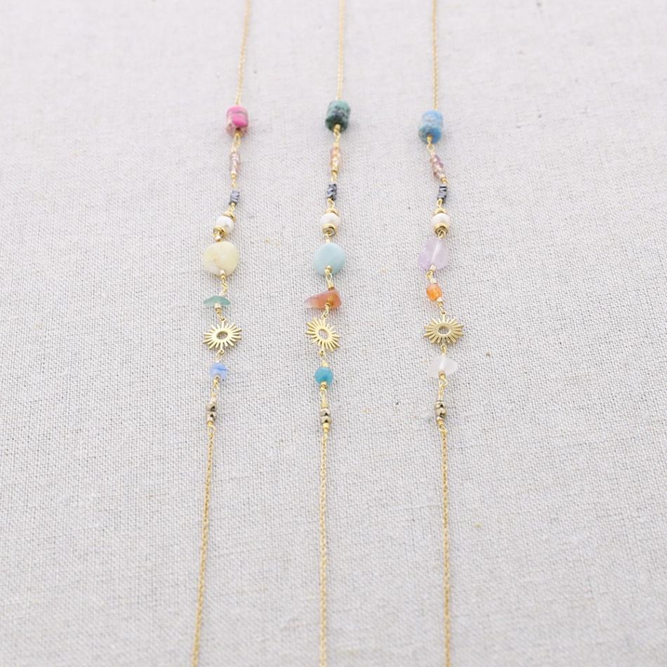 SOLES STONES STEEL SHORT NECKLACE