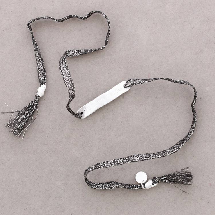 MESSAGE PLATE CORD BRACELET