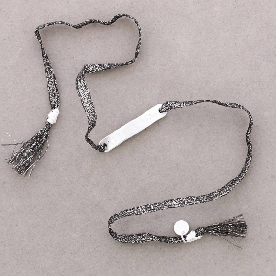 PULSERA CORDÓN CHAPA MENSAJE