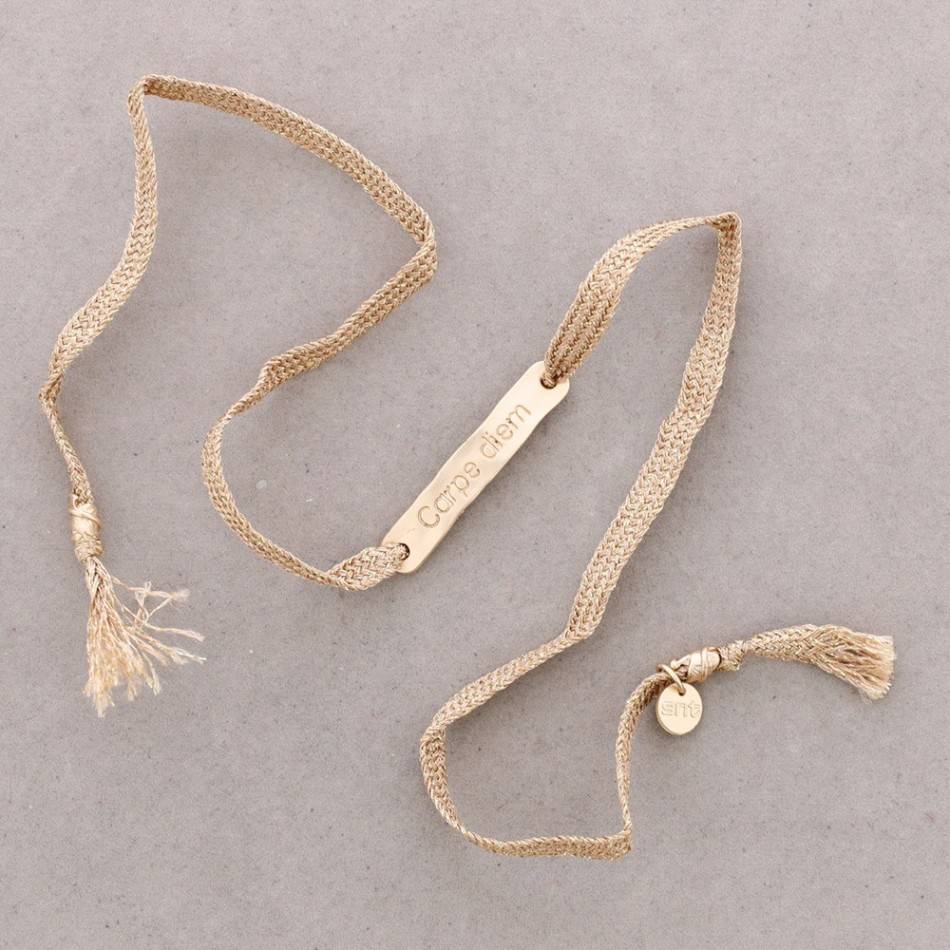 MESSAGE PLATE CORD BRACELET