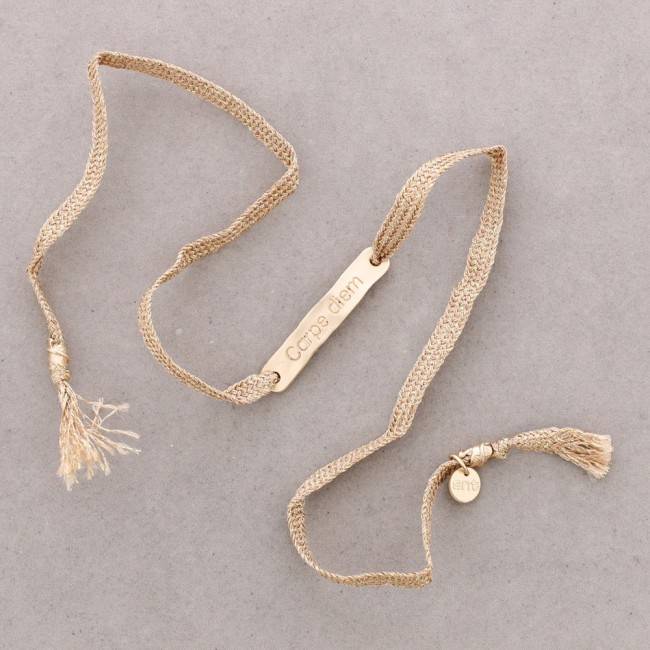 MESSAGE PLATE CORD BRACELET