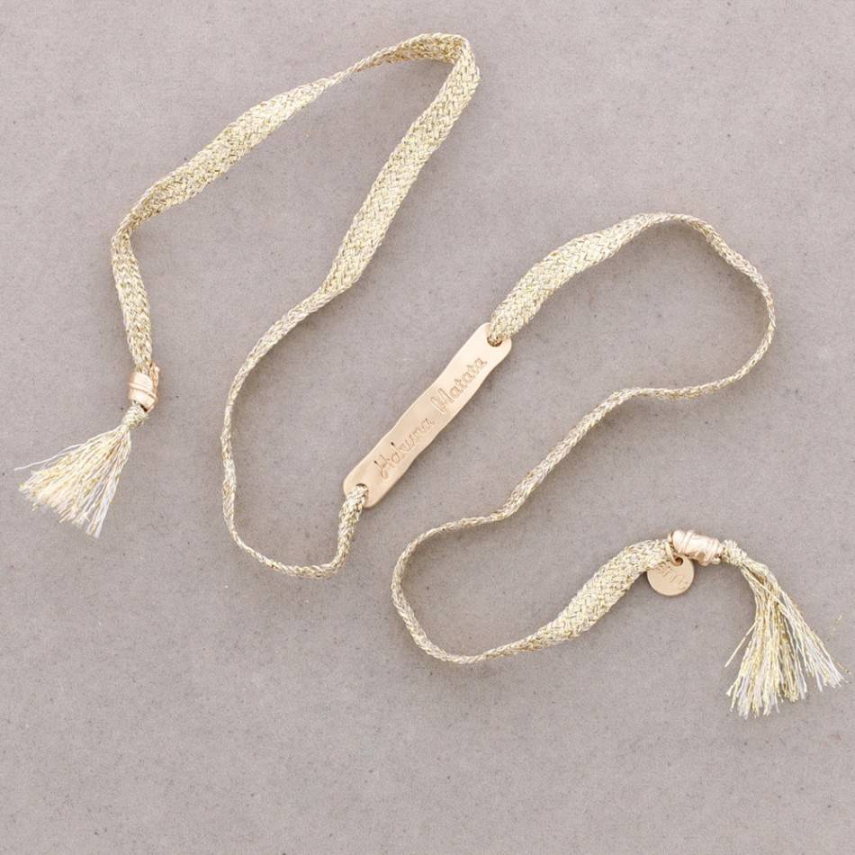 PULSERA CORDÓN CHAPA MENSAJE