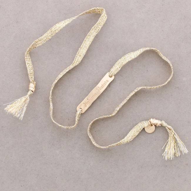 MESSAGE PLATE CORD BRACELET
