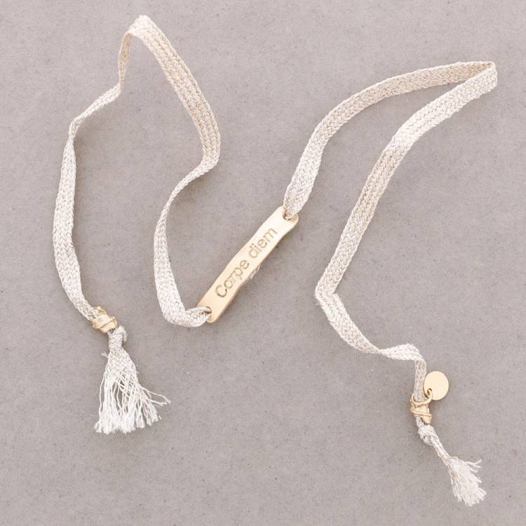 MESSAGE PLATE CORD BRACELET 2