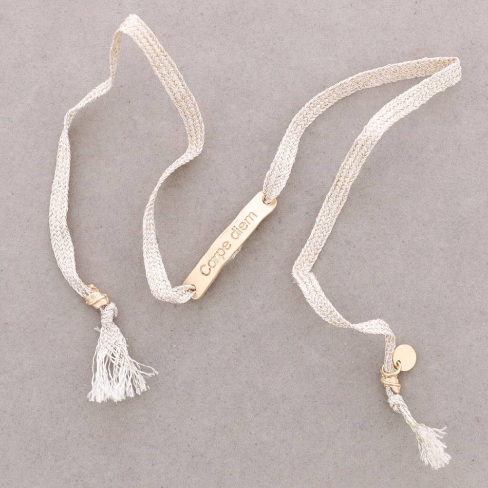 PULSERA CORDÓN CHAPA MENSAJE
