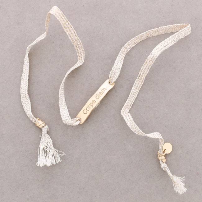 PULSERA CORDÓN CHAPA MENSAJE