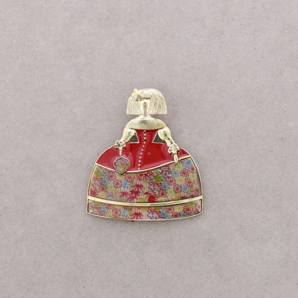 METAL ENAMEL BROOCH