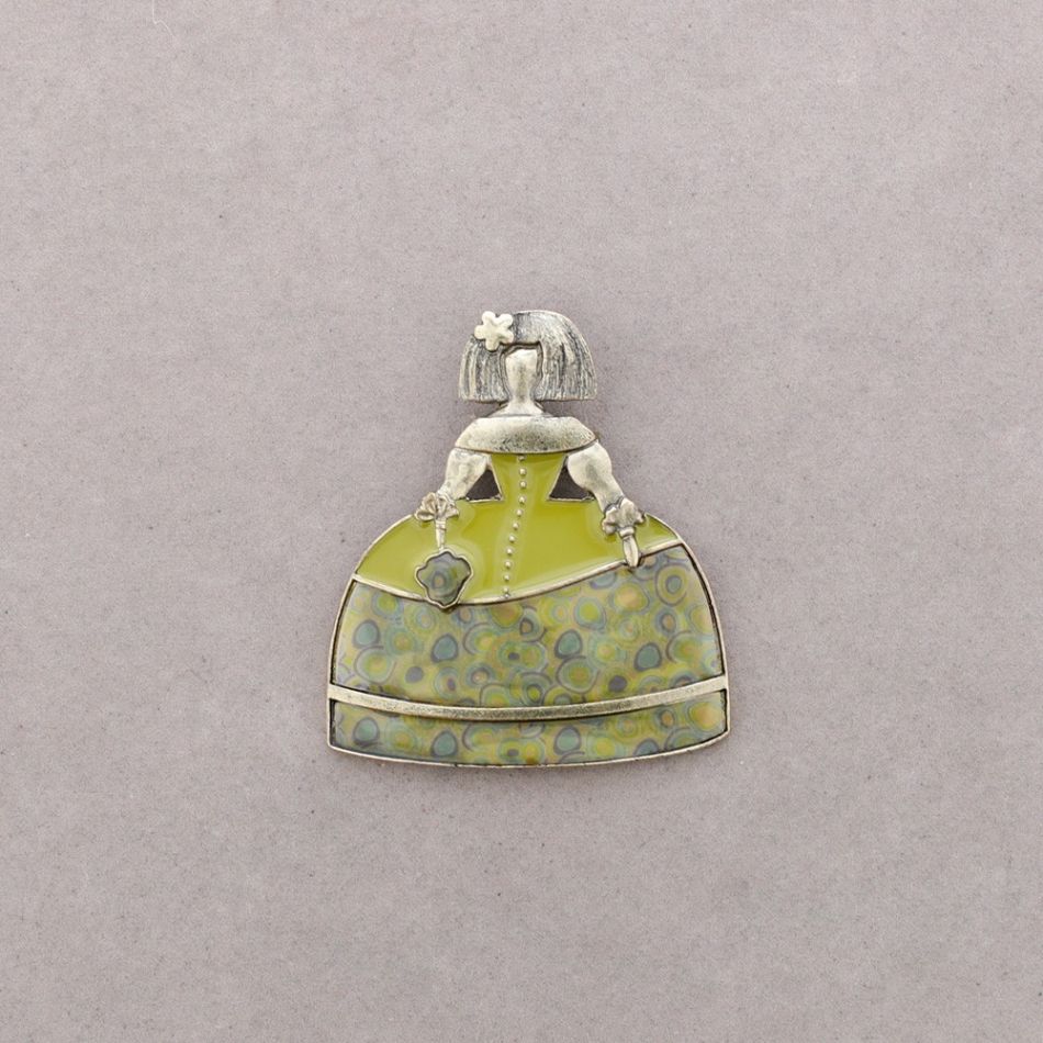 METAL ENAMEL BROOCH