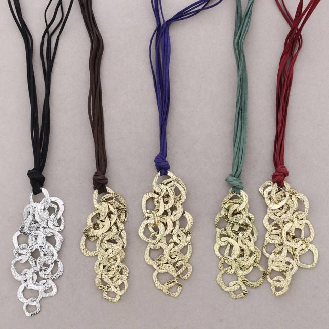 LONG PENDANT NECKLACE METAL LINKS