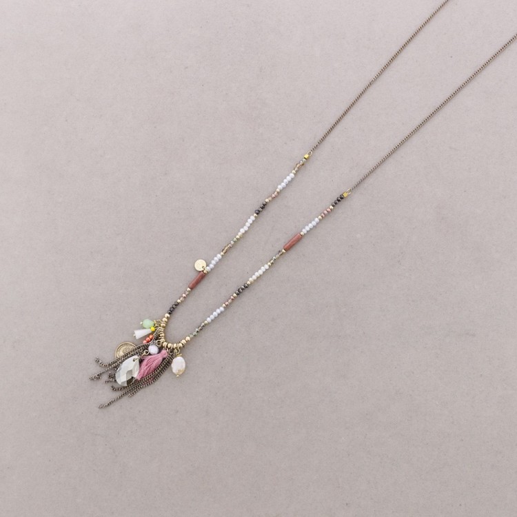 COLLAR LARGO CUENTAS COLGANTES