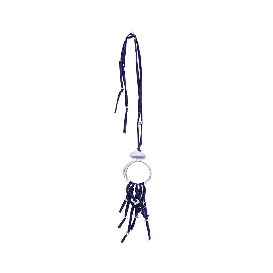LONG TUBE NECKLACE PENDANT LOOP FRINGE RING