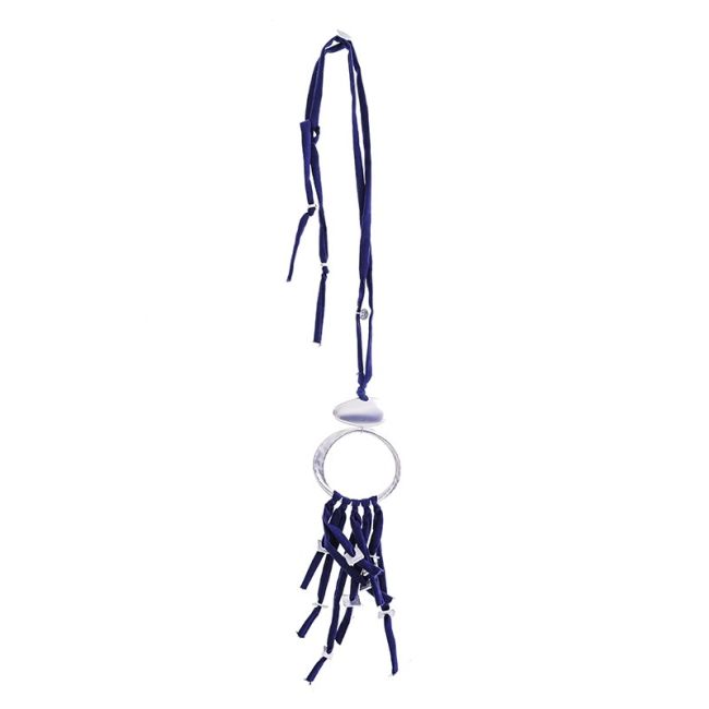 LONG TUBE NECKLACE PENDANT LOOP FRINGE RING