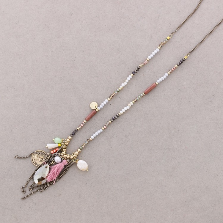 COLLAR LARGO CUENTAS COLGANTES 2