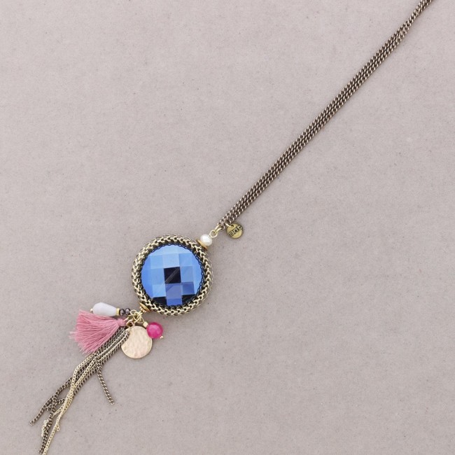COLLAR LARGO COLG. CUENTAS FLECO