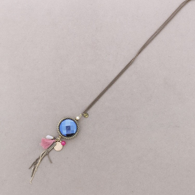 LONG BEADED FRINGE PENDANT NECKLACE 2