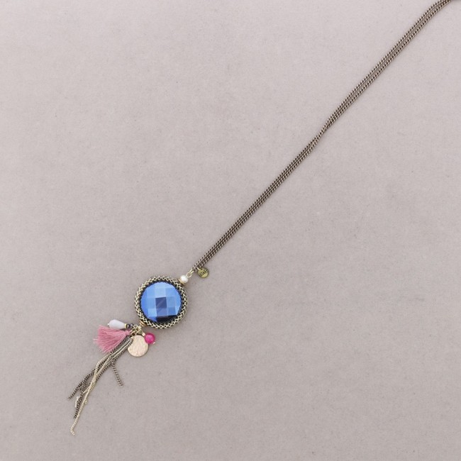 COLLAR LARGO COLG. CUENTAS FLECO