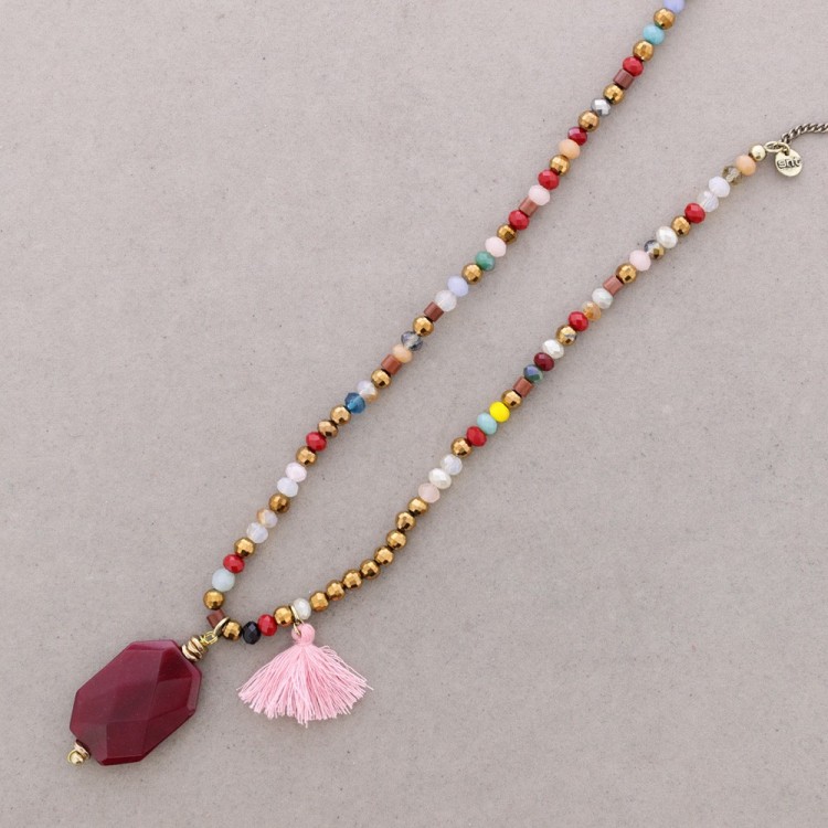 COLLAR LARGO PIEDRAS COLGANTE