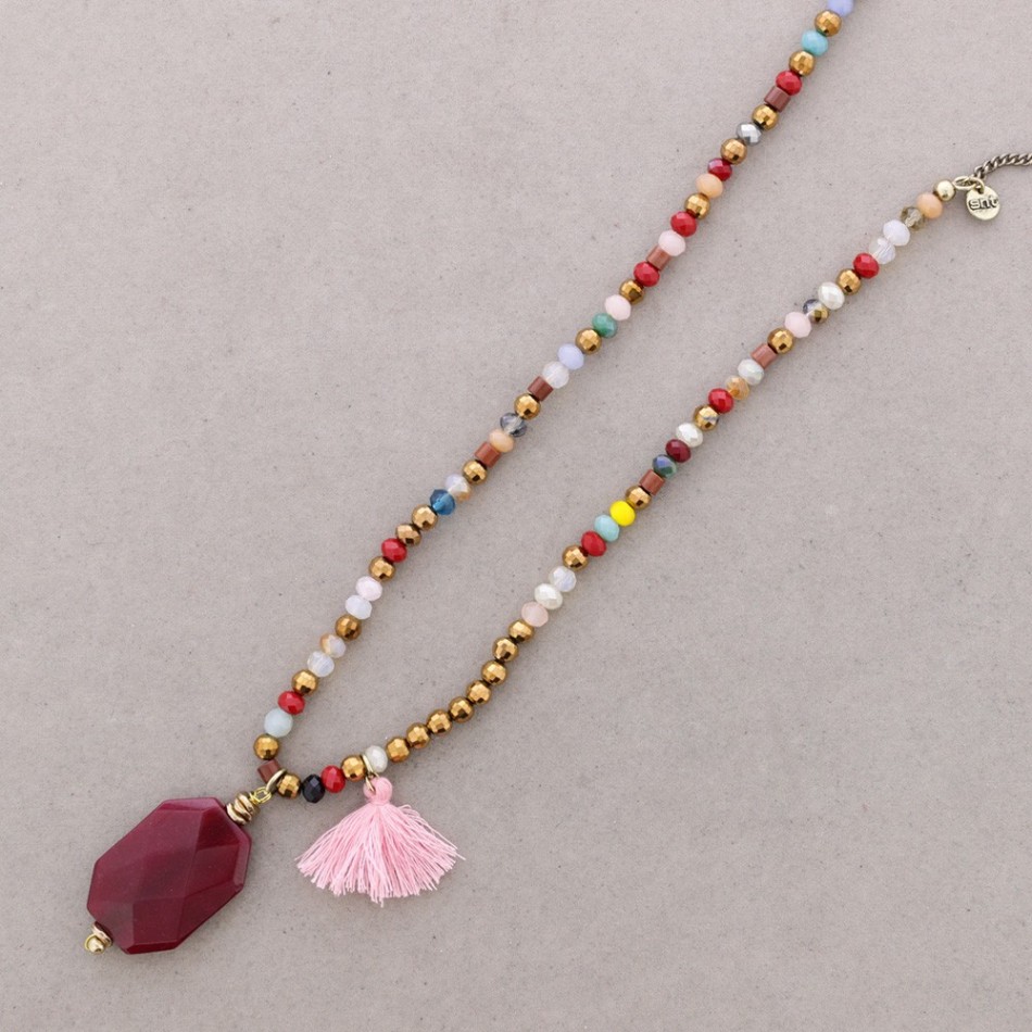 COLLAR LARGO PIEDRAS COLGANTE