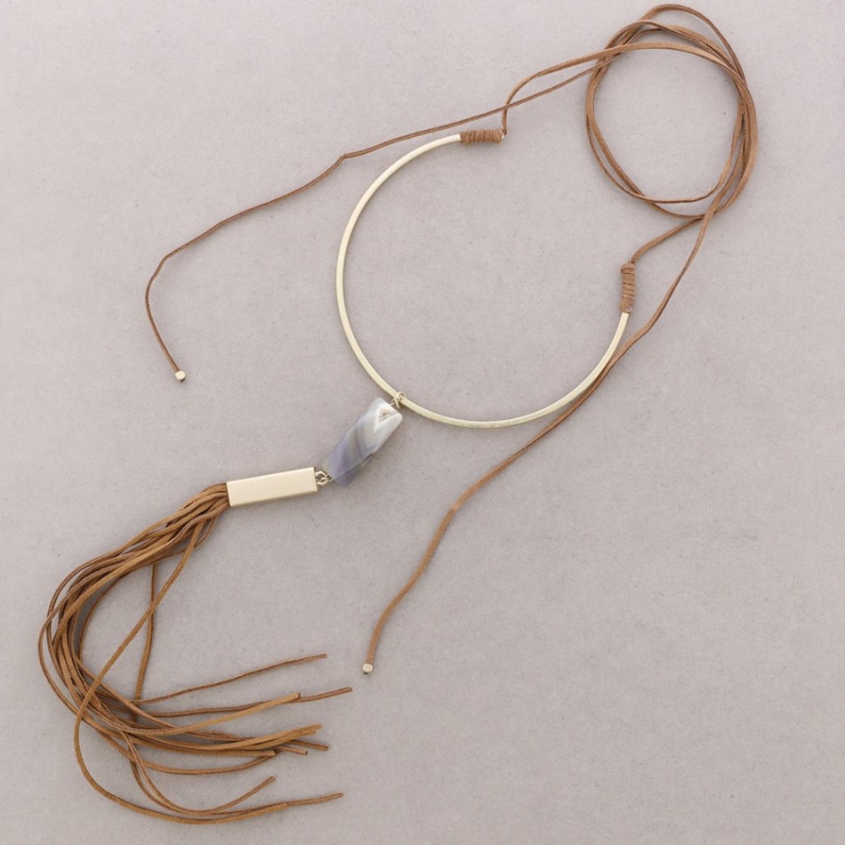 LONG CHOKER WITH XL FRINGES
