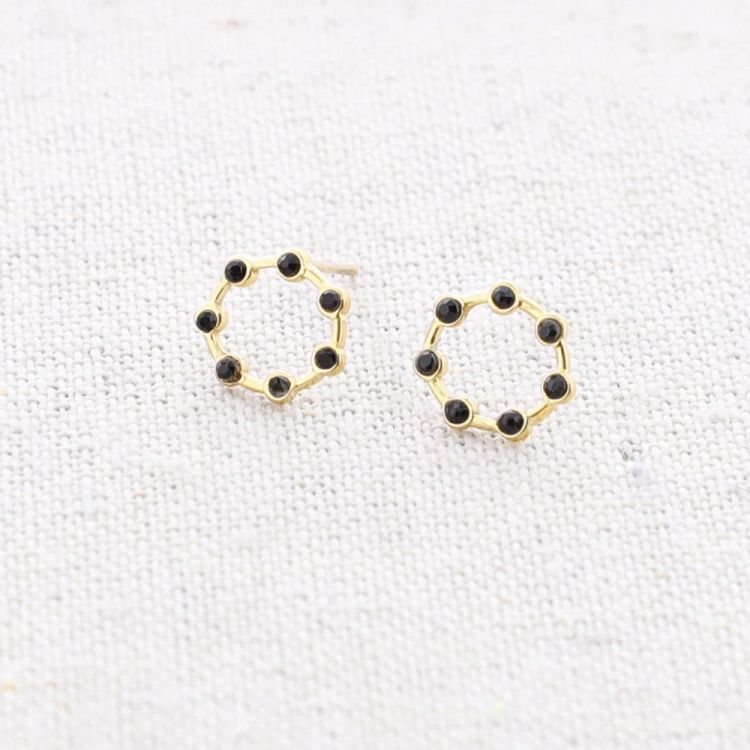PENDIENTES ACERO ANILLA CRISTALES