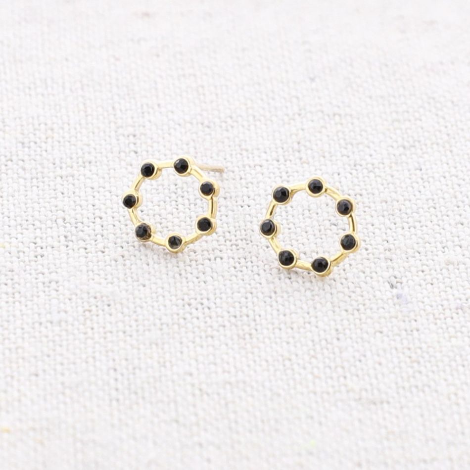 PENDIENTES ACERO ANILLA CRISTALES