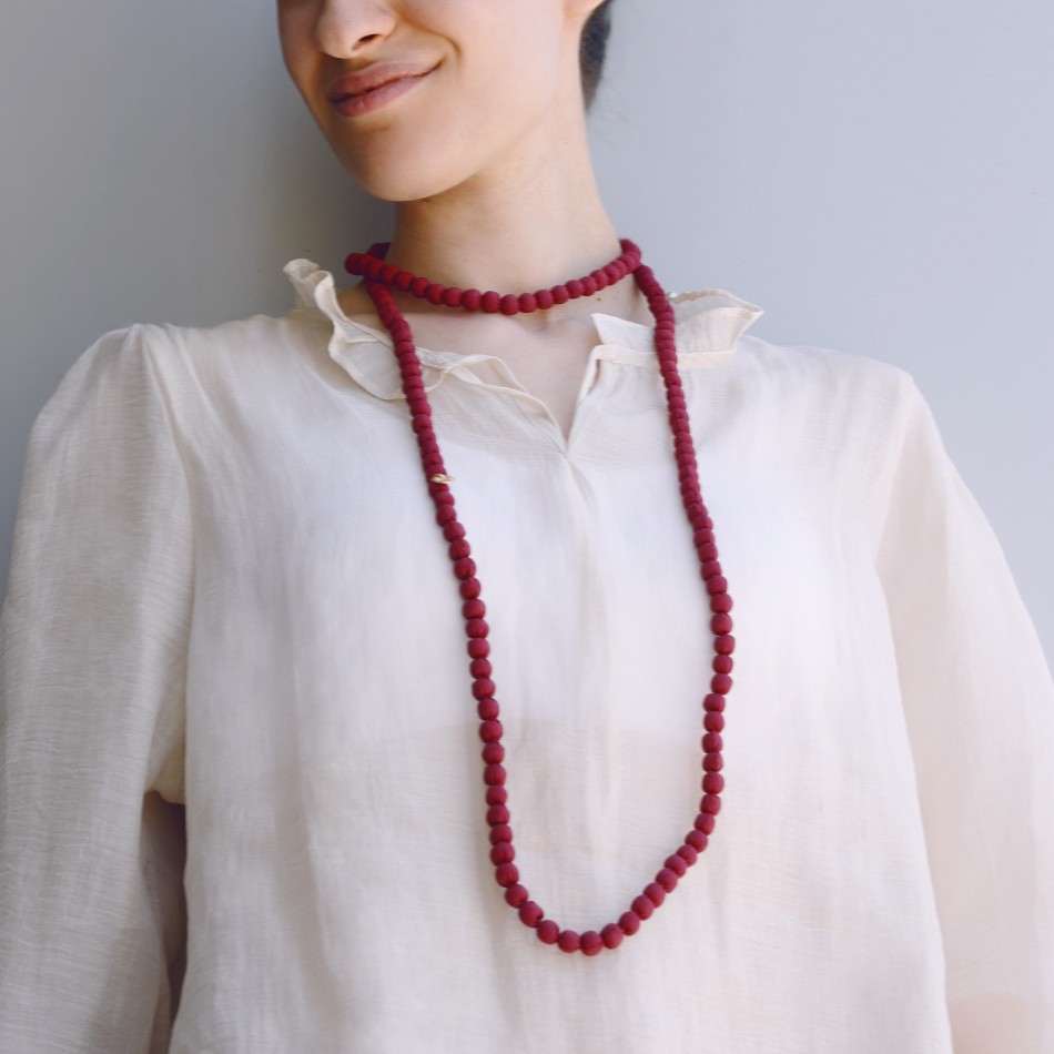 LONG COATED BALL NECKLACE 8MM*1.5M