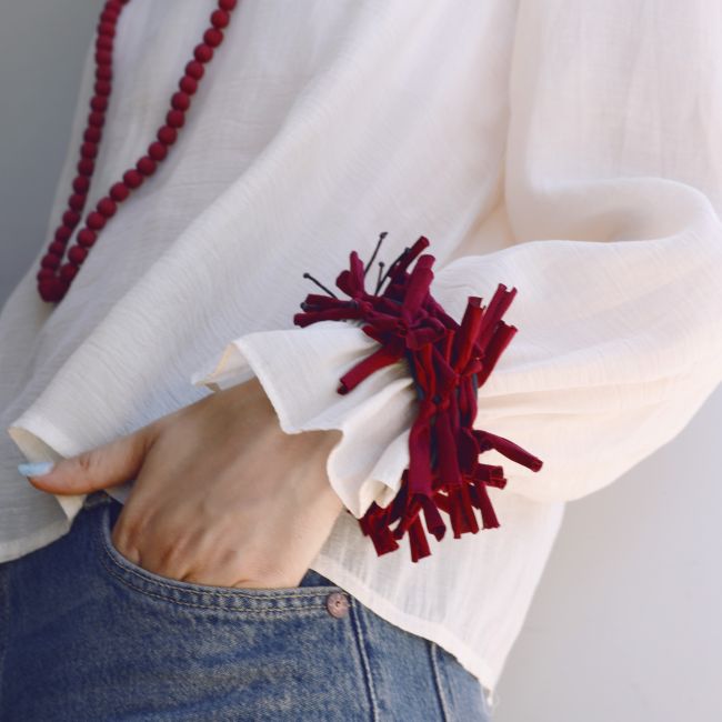 MACRAMÉ MULTI-STRAP FRINGE FABRIC BRACELET