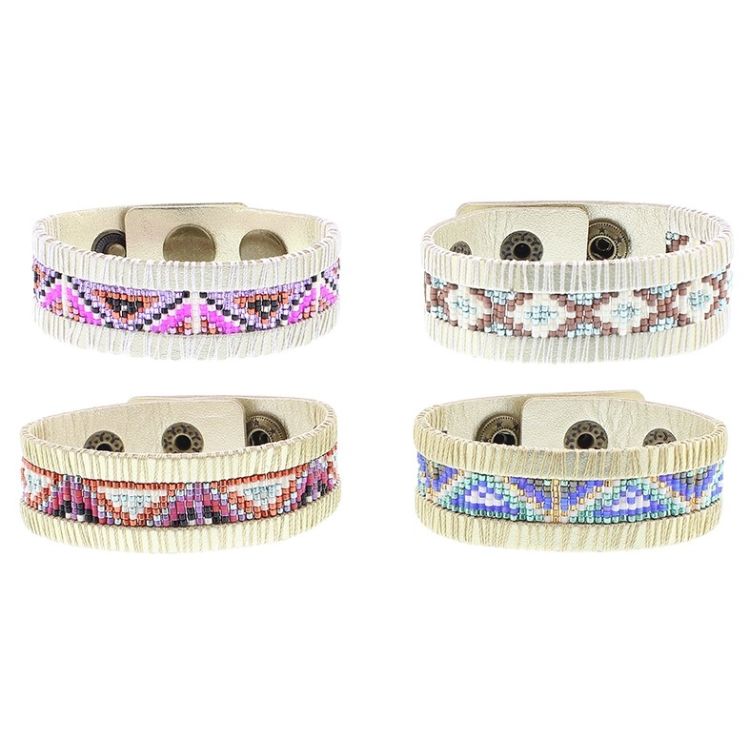 IMI BRACELET. LEATHER MIYUKI BEADS 2