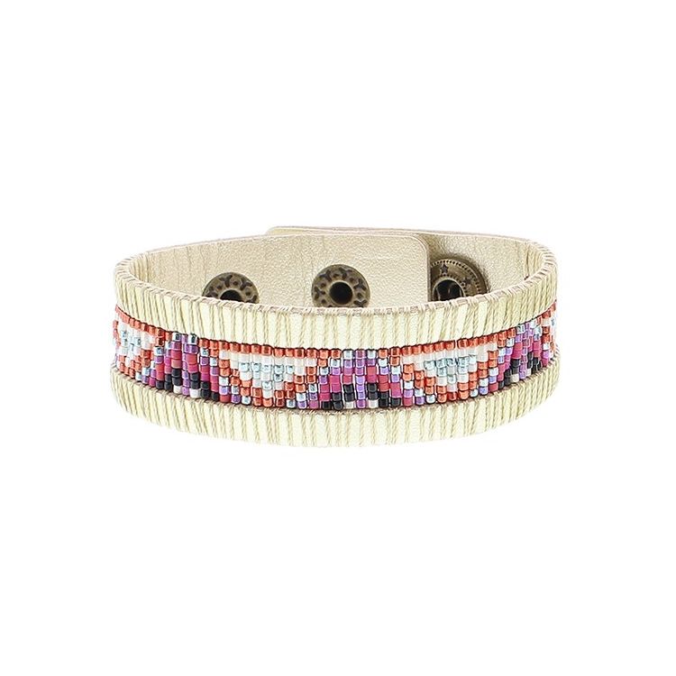 IMI BRACELET. LEATHER MIYUKI BEADS