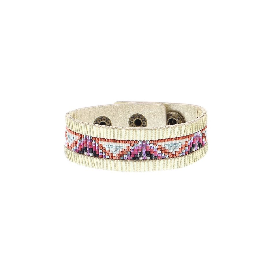 IMI BRACELET. LEATHER MIYUKI BEADS