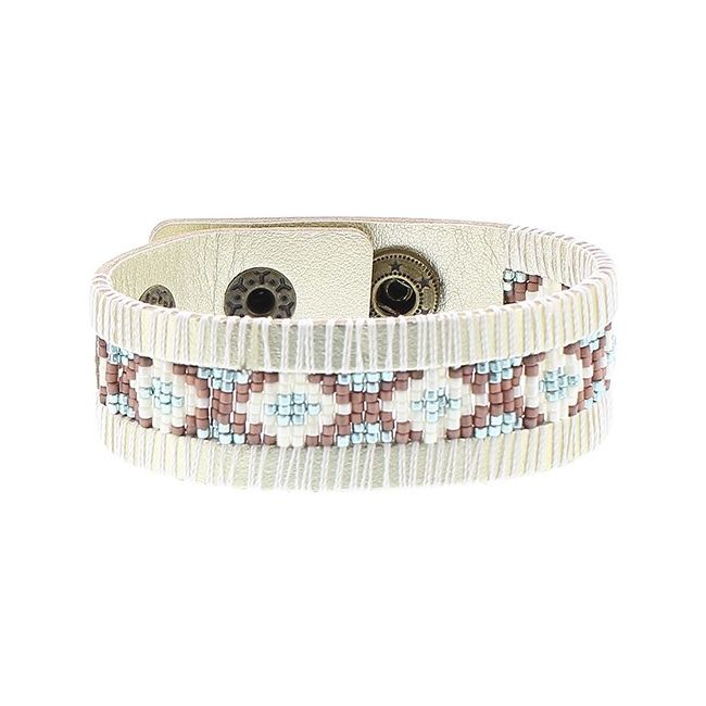 IMI BRACELET. LEATHER MIYUKI BEADS