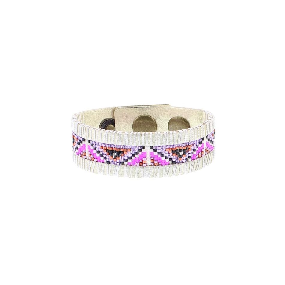 PULSERA IMI. CUERO CUENTAS MIYUKI
