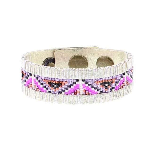 IMI BRACELET. LEATHER MIYUKI BEADS