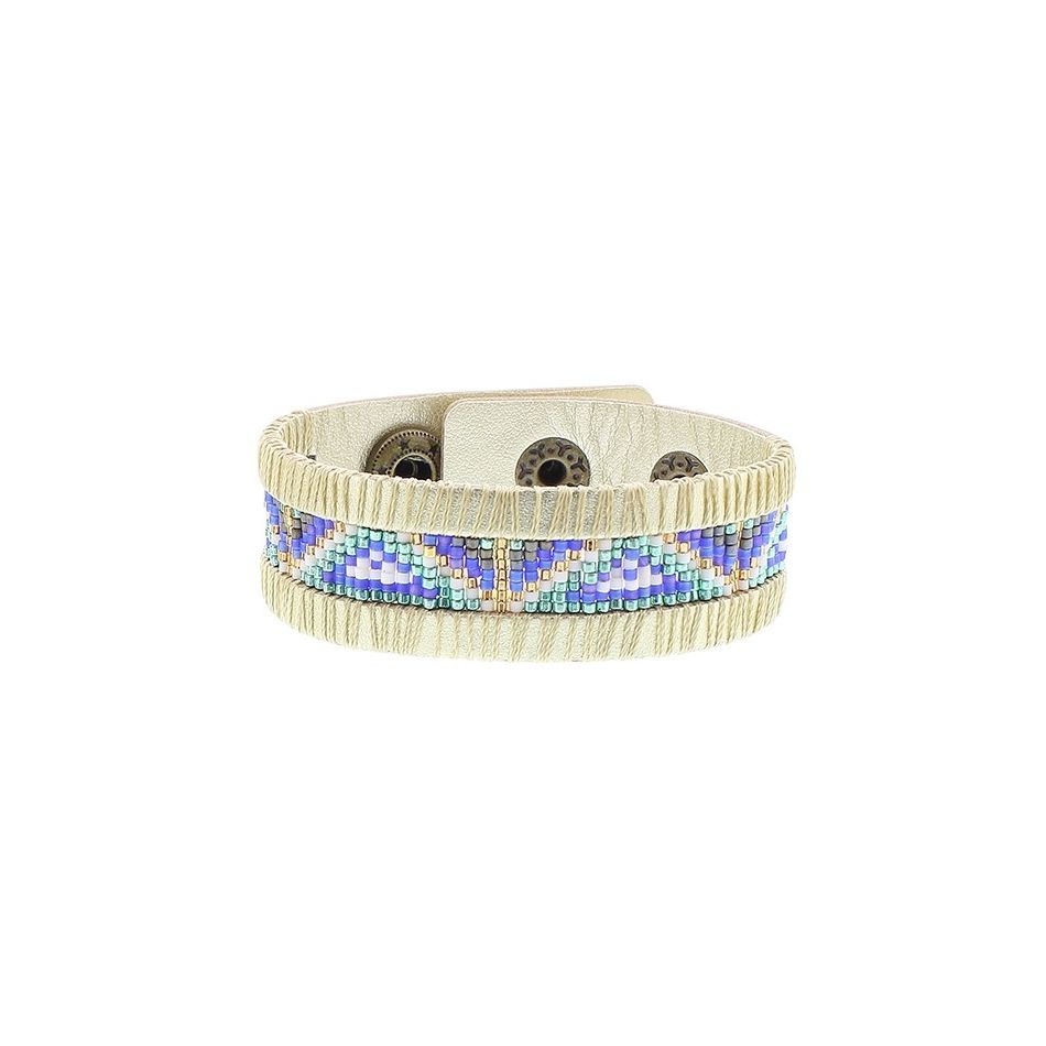 IMI BRACELET. LEATHER MIYUKI BEADS