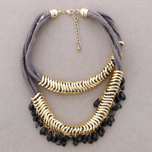 DOUBLE BEAD PENDANT CHOKER
