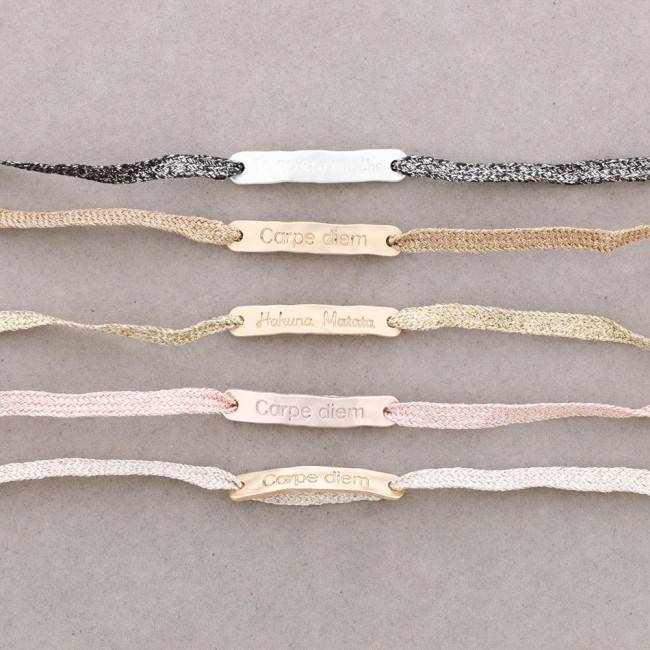 MESSAGE PLATE CORD BRACELET