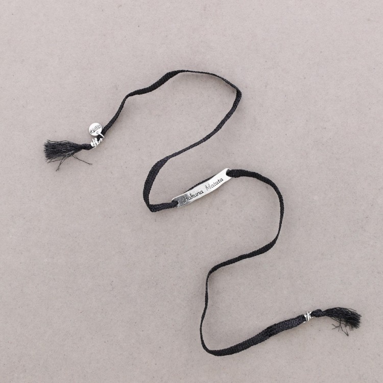 MESSAGE PLATE CORD BRACELET