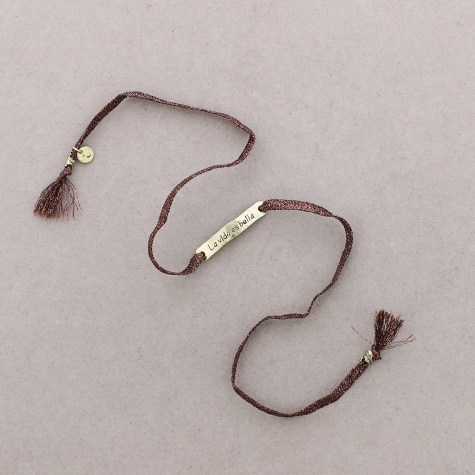 MESSAGE PLATE CORD BRACELET