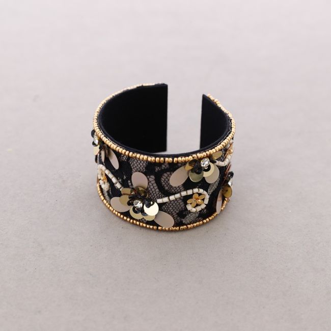 PULSERA ÉTNICA AJUSTABLE LENTEJUELAS ABALORIOS