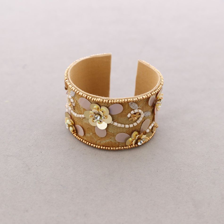 PULSERA ÉTNICA AJUSTABLE LENTEJUELAS ABALORIOS