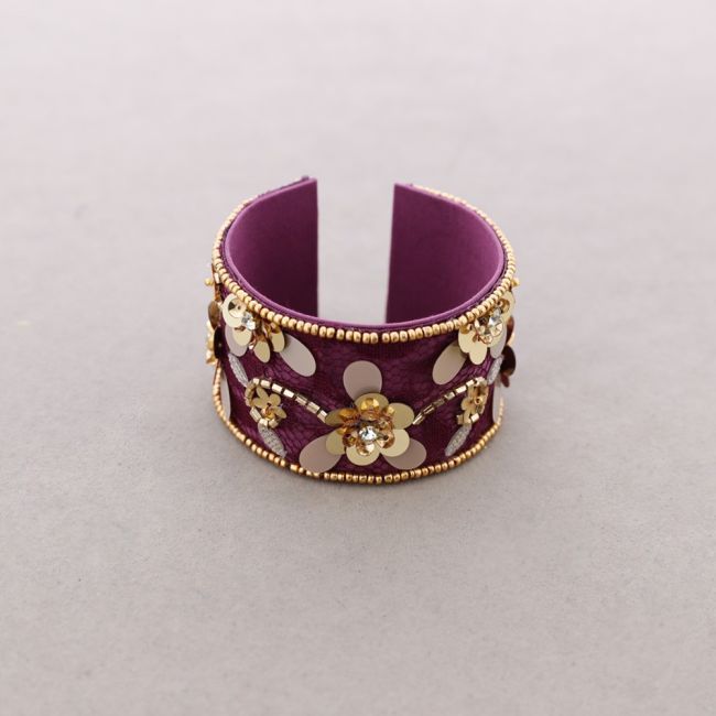 PULSERA ÉTNICA AJUSTABLE LENTEJUELAS ABALORIOS