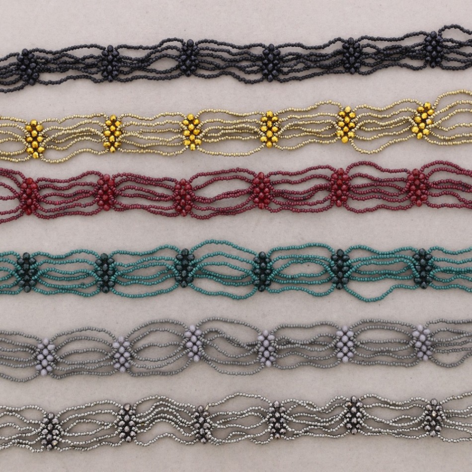 CHOKER ABALORIOS CRISTALES FACETADOS