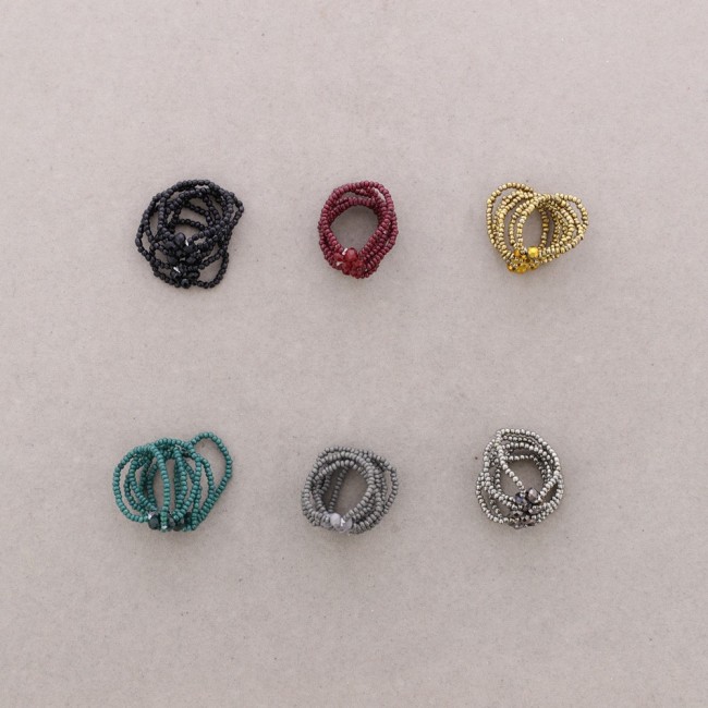 ANILLO ABALORIOS CRISTALES FACETADOS