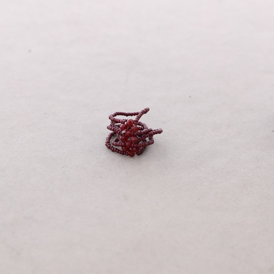 FACETED CRYSTAL BEAD RING