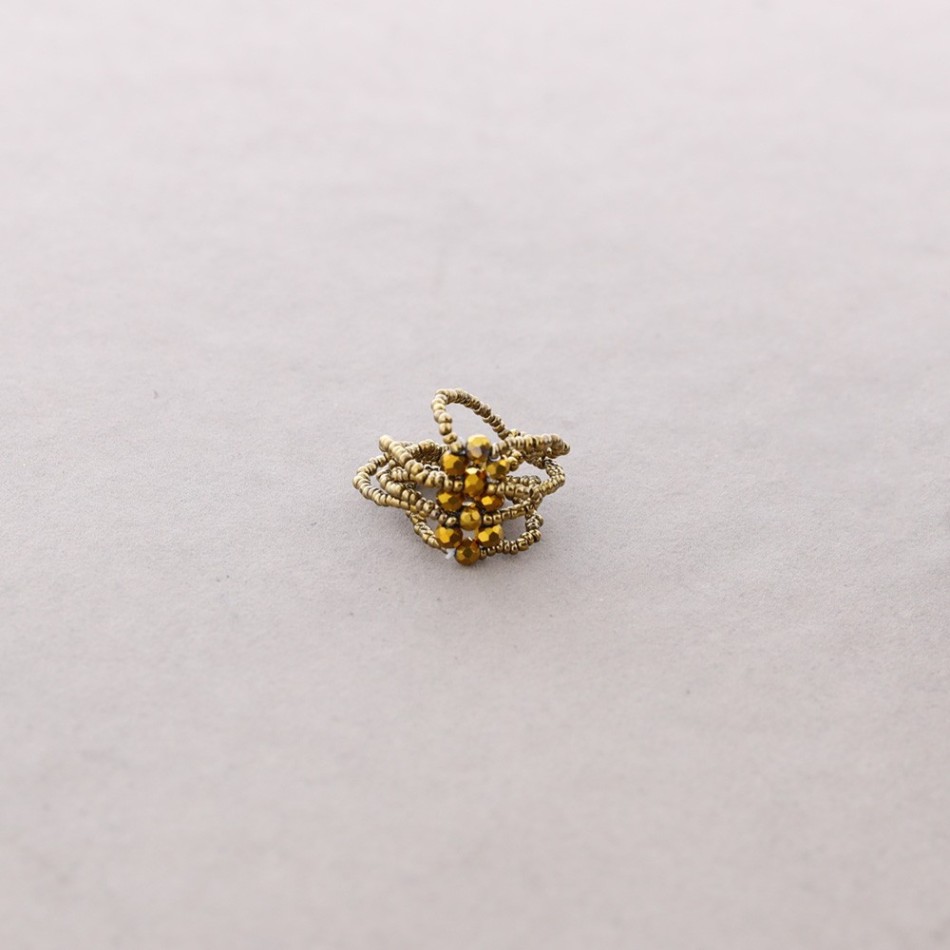FACETED CRYSTAL BEAD RING